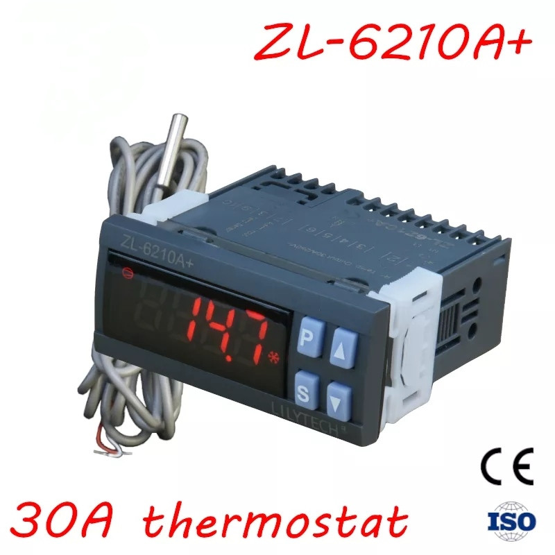 Термоконтроллер ZL-6210A+ 220V/30A/-40 до+120град/ датчик NTC 5K 3470 metal 2,5m - фото 1 - id-p104354095