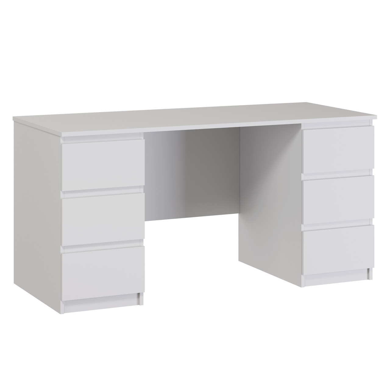 Письменный стол КАСТОР,  6 ящиков 151х65 см, белый