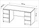 Письменный стол КАСТОР,  6 ящиков 151х65 см, белый, фото 3