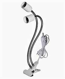 Гибкая двойная лампа прищепка для фитоламп Е27