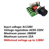 Регулятор SCR напряжения  AC110-220V up 2000ВТ в пределах 50-220В для тэнов, электроинструмента, фото 2