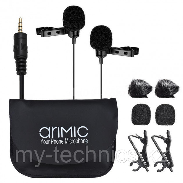 Петличный микрофон Ulanzi Arimic Dual с двумя микрофонами 0073