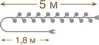 Электрогирлянда Vegas 55098 Нить Шарики 30 разноцветных LED ламп 5 м
