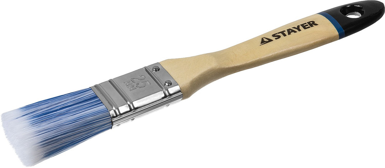 Кисть плоская STAYER ″EURO″, ″AQUA″ для воднодисперсионных и акриловых ЛКМ, искусств щетина, деревян ручка,