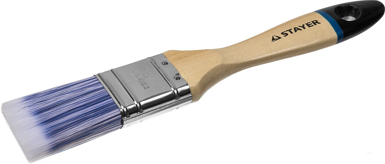 Кисть плоская STAYER ″EURO″, ″AQUA″ для воднодисперсионных и акриловых ЛКМ, искусств щетина, деревя ручка,