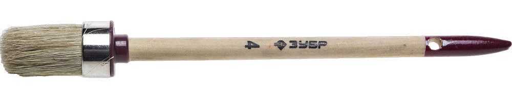 "УНИВЕРСАЛ - МАСТЕР" дөңгелек БИЗОН қылқаламы, ашық түсті қыл, ағаш сабы, №4, 25мм