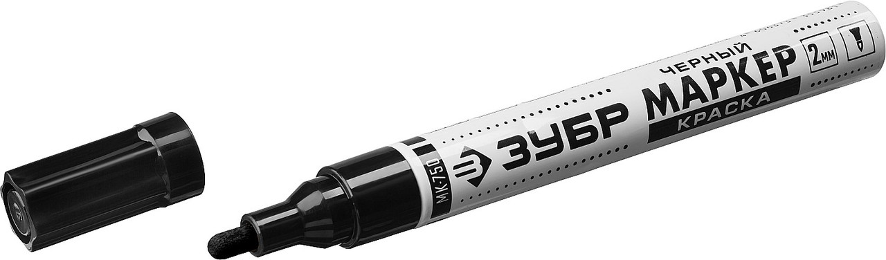 Маркер-краска ЗУБР, 2 мм круглый, черный, МК-400, серия Профессионал - фото 1 - id-p104411803