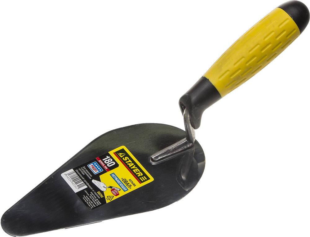 Кельма STAYER ″PROFI″, овал, нержавеющее полотно, 2-х компонентная рукоятка, 180х95мм