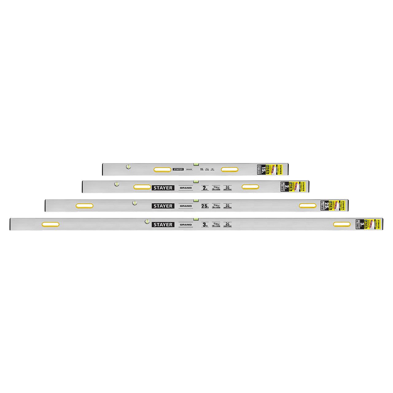 Правило-уровень с ручками GRAND, 2.5 м, STAYER - фото 3 - id-p104412008