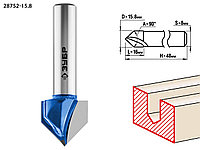 ЗУБР 15.8x16мм, угол 90°мм, фреза пазовая галтельная V-образная
