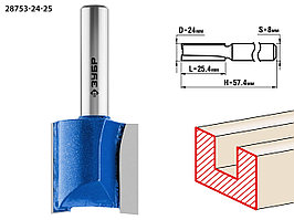 ЗУБР 24x25мм, хвостовик 8мм, фреза пазовая прямая