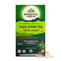 Успокаивающий зеленый чай тулси с медом и лимоном (Tulsi green tea honey lemon ORGANIC INDIA), 25 пакетиков