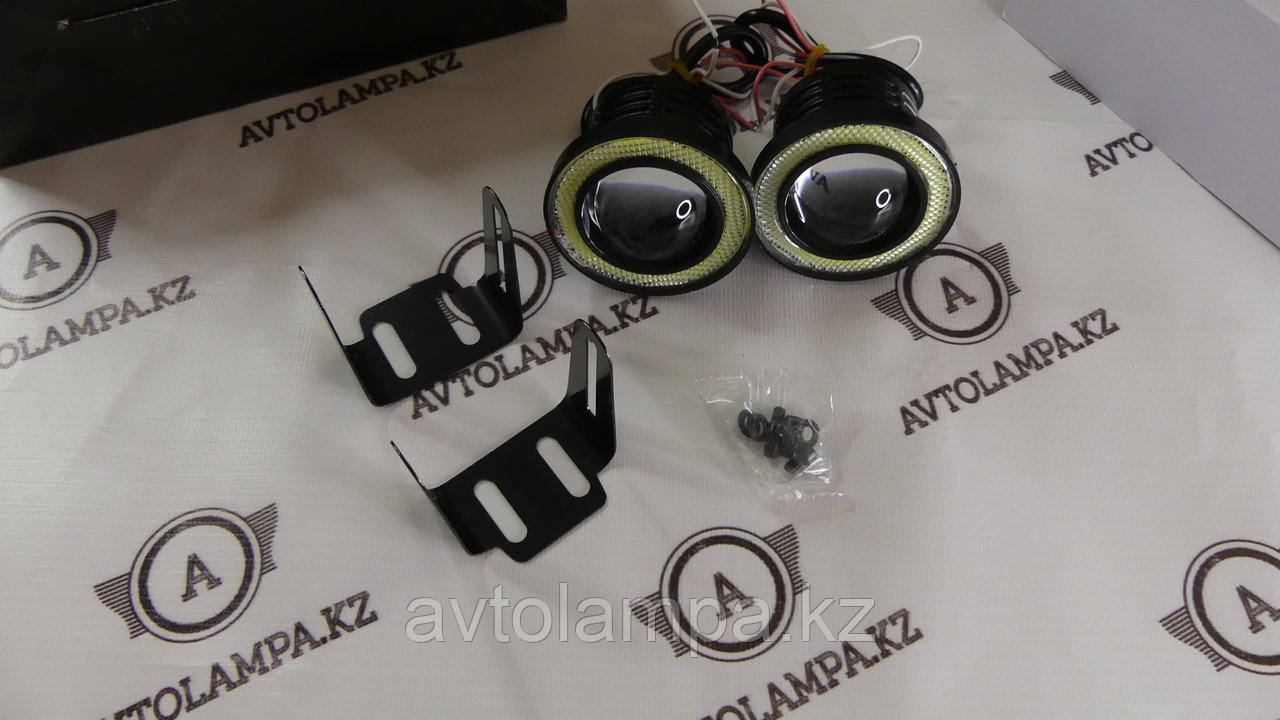 64 мм врезные ДХО + птф. Противотуманная фара дальнего света с режимом Дневных ходовых огней., фото 1