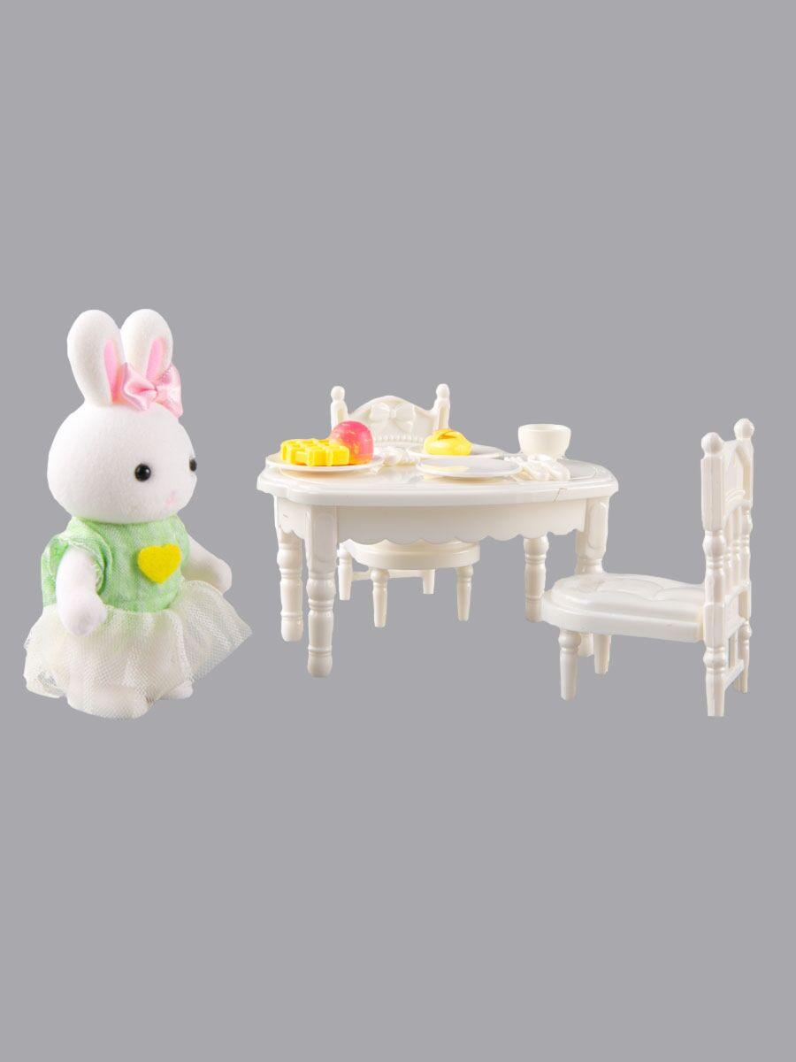 Игровой набор Кухня, зайка, игрушечная кухонная мебель, аксессуары