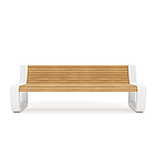 Скамейка из композитного мраморного камня JOTA, c настилом ДПК, модель ASY EKI, фото 3