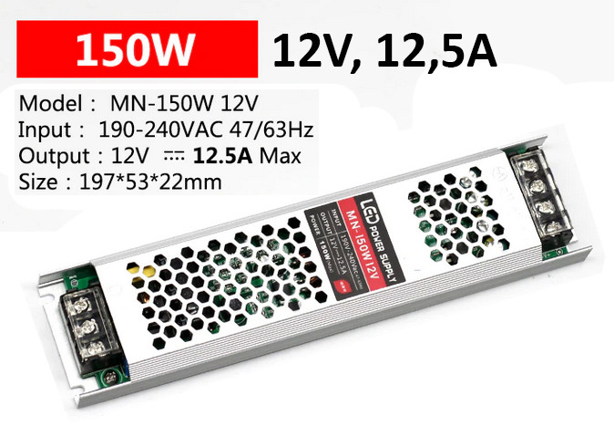 Блок питания MN-150W12V, 12V 12.5А 150W