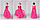 Платье с блестками и цветочным поясом, ярко-розовое. От 3 до 5 лет., фото 3