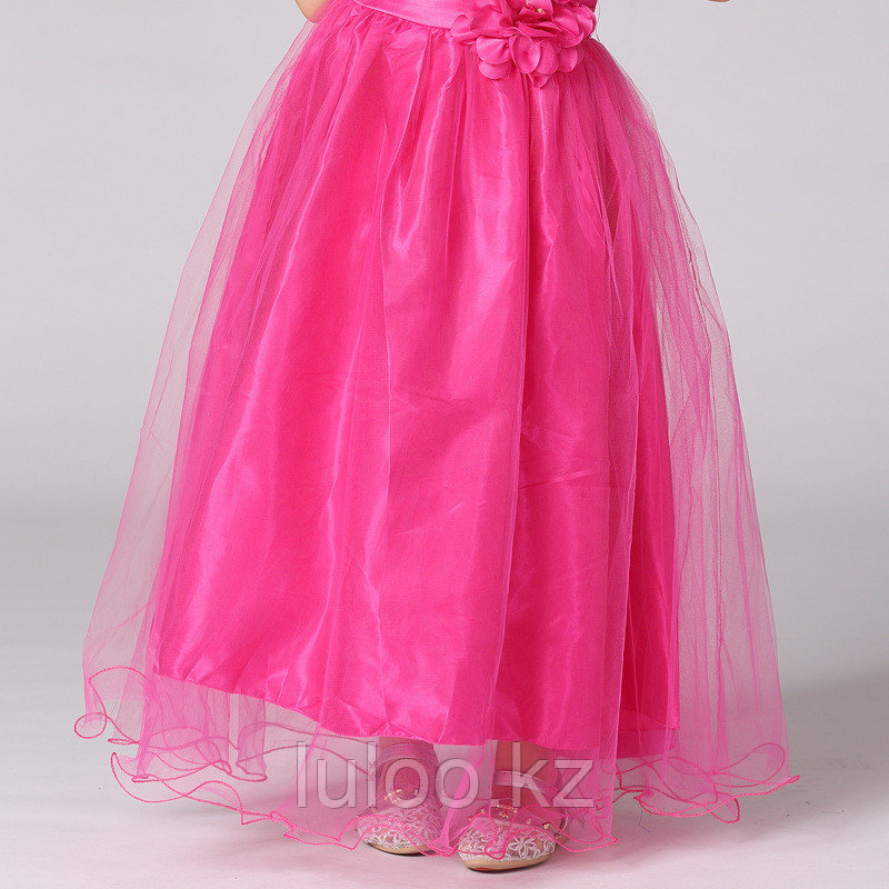 Платье с блестками и цветочным поясом, сиреневое. От 3 до 5 лет. - фото 3 - id-p104422832