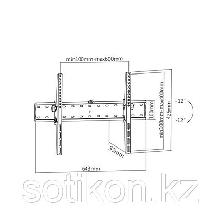 Кронштейн Brateck KL21G-46T для ТВ и мониторов, 37"-70", фото 2