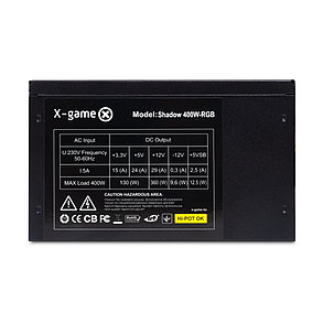Блок питания X-Game Shadow 400W-RGB, фото 2
