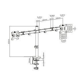 Настольный кронштейн Brateck LDT12-C024N для 2-х мониторов (13"-32"), фото 2