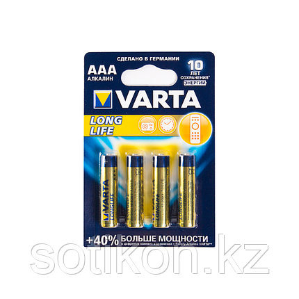 Батарейка VARTA Longlife Micro 1.5V - LR03/ AAA (4 шт), фото 2
