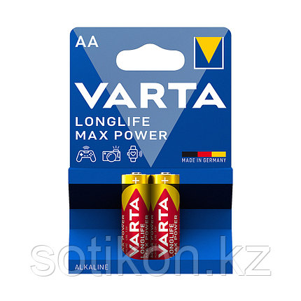 Батарейка VARTA Longlife Power Max Mignon 1.5V - LR6/AA 2 шт в блистере, фото 2