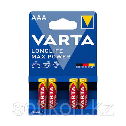 Батарейка VARTA Longlife Power Max Micro 1.5V - LR03/ AAA 4 шт в блистере, фото 2