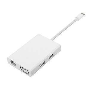 Универсальный расширитель Type-C Xiaomi 2 VGA Hub Gigabit Ethernet Multi Adapter Белый, фото 2
