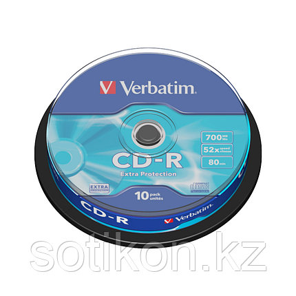 Диск CD-R Verbatim (43437) 700MB 10штук Незаписанный, фото 2
