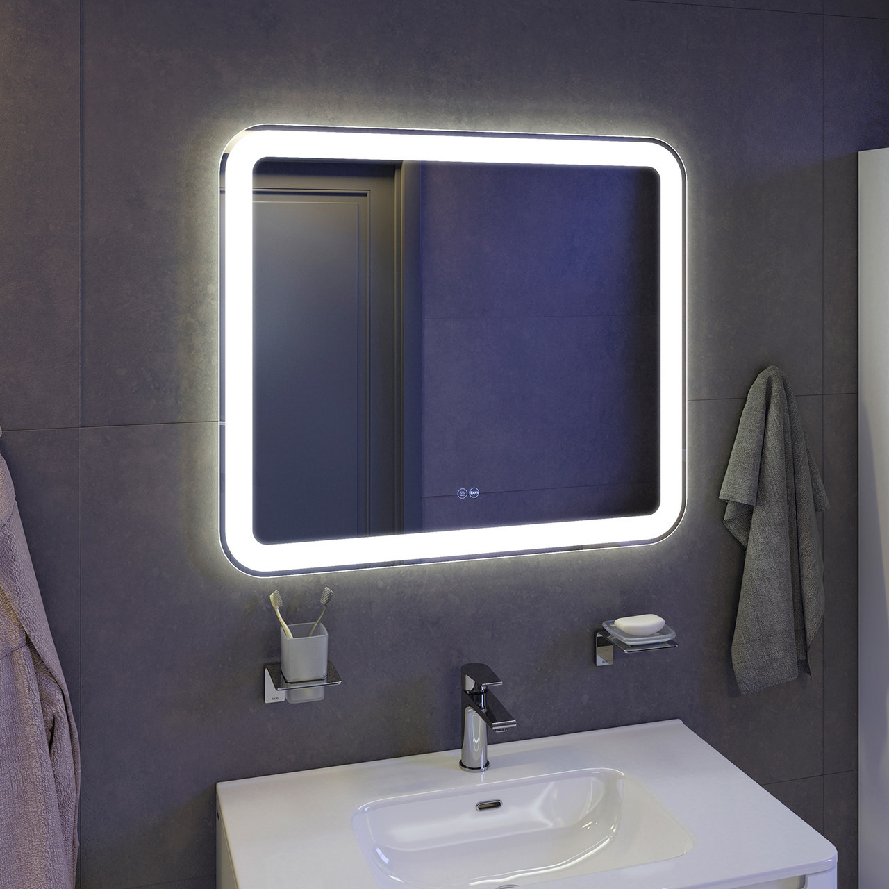 Зеркало IDDIS Edifice с LED-подсветкой 80 см - фото 5 - id-p104447136