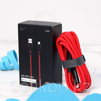 Интерфейсный кабель USB-Lightning Xiaomi ZMI AL806 100 см Красный, фото 2