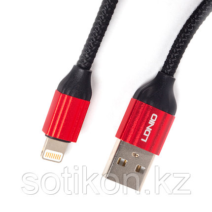 Интерфейсный кабель LDNIO Lightning LS431 2.4A TPE Алюминий 1м Чёрный, фото 2