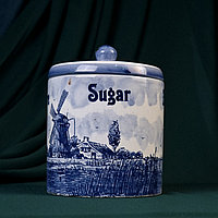 Сахарница с росписью в голландском стиле