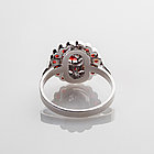 Кольцо из серебра с природным богемским гранатом - размер 16, фото 3