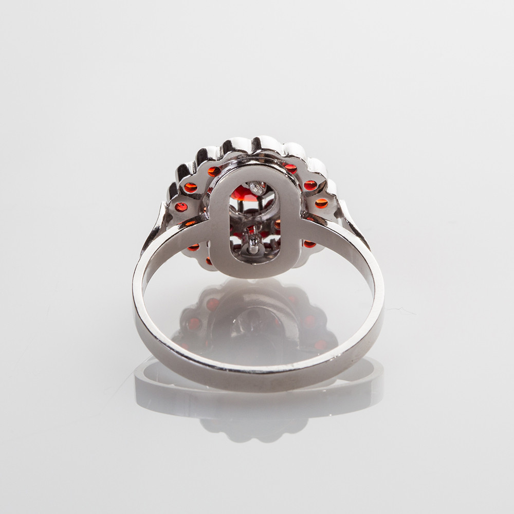 Кольцо из серебра с природным богемским гранатом - размер 19,5 - фото 3 - id-p104447343