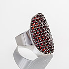 Кольцо из серебра с природным богемским гранатом - размер 18, фото 2