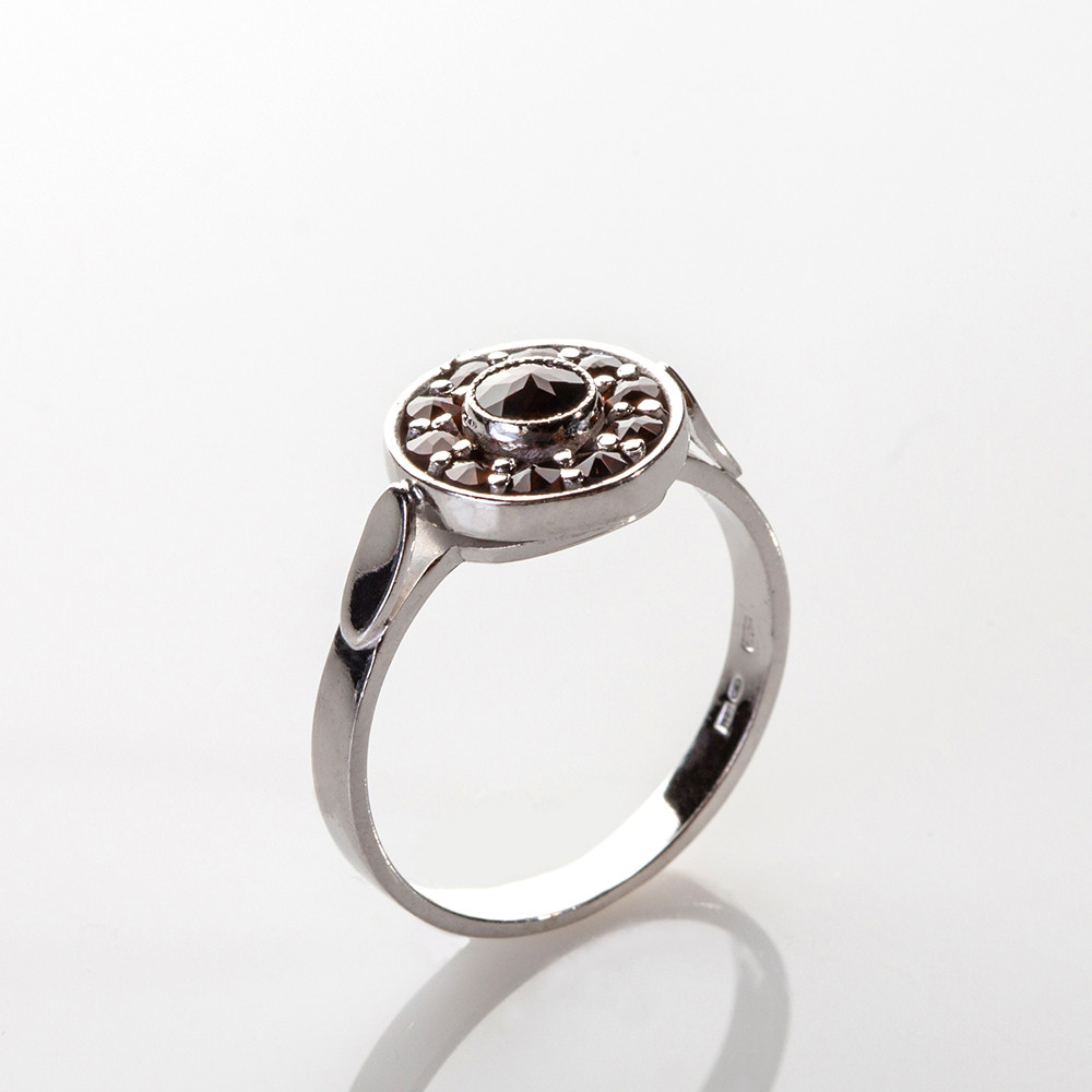 Кольцо из серебра с природным богемским гранатом - размер 15,5 - фото 4 - id-p104447355