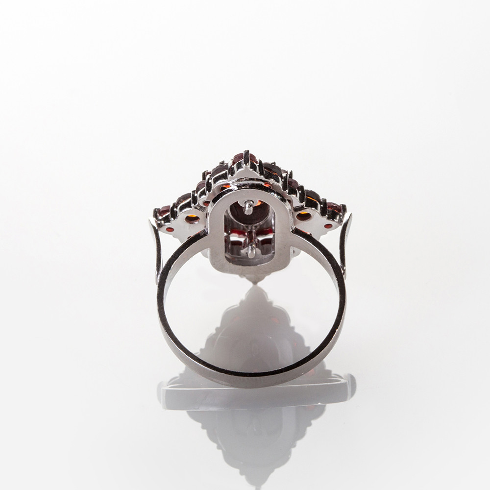 Кольцо из серебра с природным богемским гранатом - размер 16 - фото 4 - id-p104447359