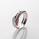 Кольцо из серебра с природным богемским гранатом - размер 18,5, фото 4