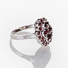 Кольцо из серебра с природным богемским гранатом - размер 19, фото 2