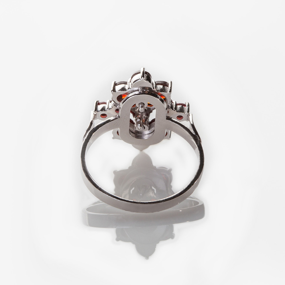 Кольцо из серебра с природным богемским гранатом - размер 18 - фото 4 - id-p104447417