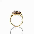 Кольцо из позолоченного серебра с природным богемским гранатом - размер 16, фото 4