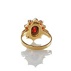 Кольцо из позолоченного серебра с природным богемским гранатом - размер 18, фото 3