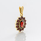 Кулон из позолоченного серебра с природным богемским гранатом, фото 2