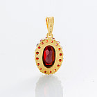 Кулон из позолоченного серебра с природным богемским гранатом, фото 4