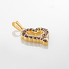 Кулон из позолоченного серебра с природным богемским гранатом, фото 4