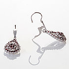 Серьги из серебра с природным богемским гранатом, фото 4