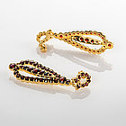 Серьги из позолоченного серебра с природным богемским гранатом, фото 3