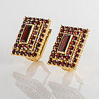 Серьги из позолоченного серебра с природным богемским гранатом, фото 2